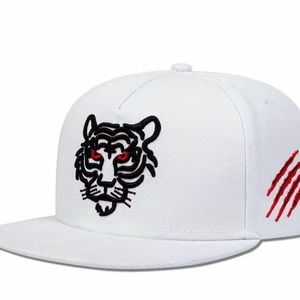 White snap back tiger cap